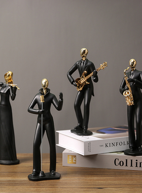 创意乐队人物艺术摆件玄关装饰品客厅电视柜高级感办公室桌面摆设