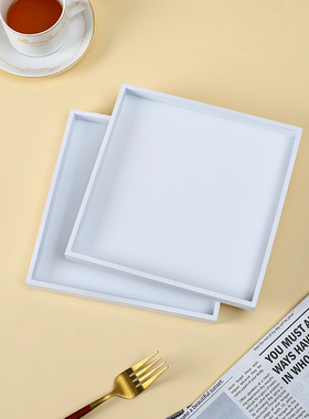 白色实木托盘家用客厅玄关桌面置物盘高级感首饰展示收纳点心摆盘