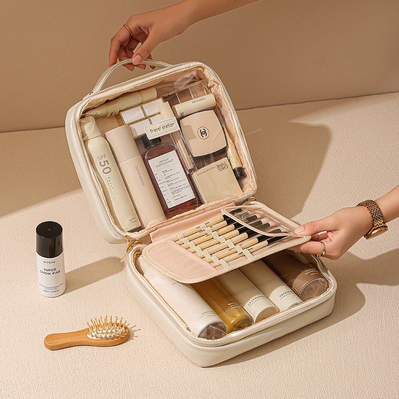 大容量化妆包女2025新款便携化妆品收纳袋旅行洗漱包多功能收纳包,收纳整理,化妆包,淘宝优惠券,粉丝福利购,淘宝优惠卷