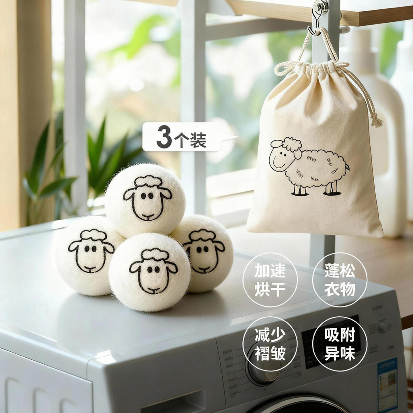 云博士烘干机专用羊毛球防缠绕球