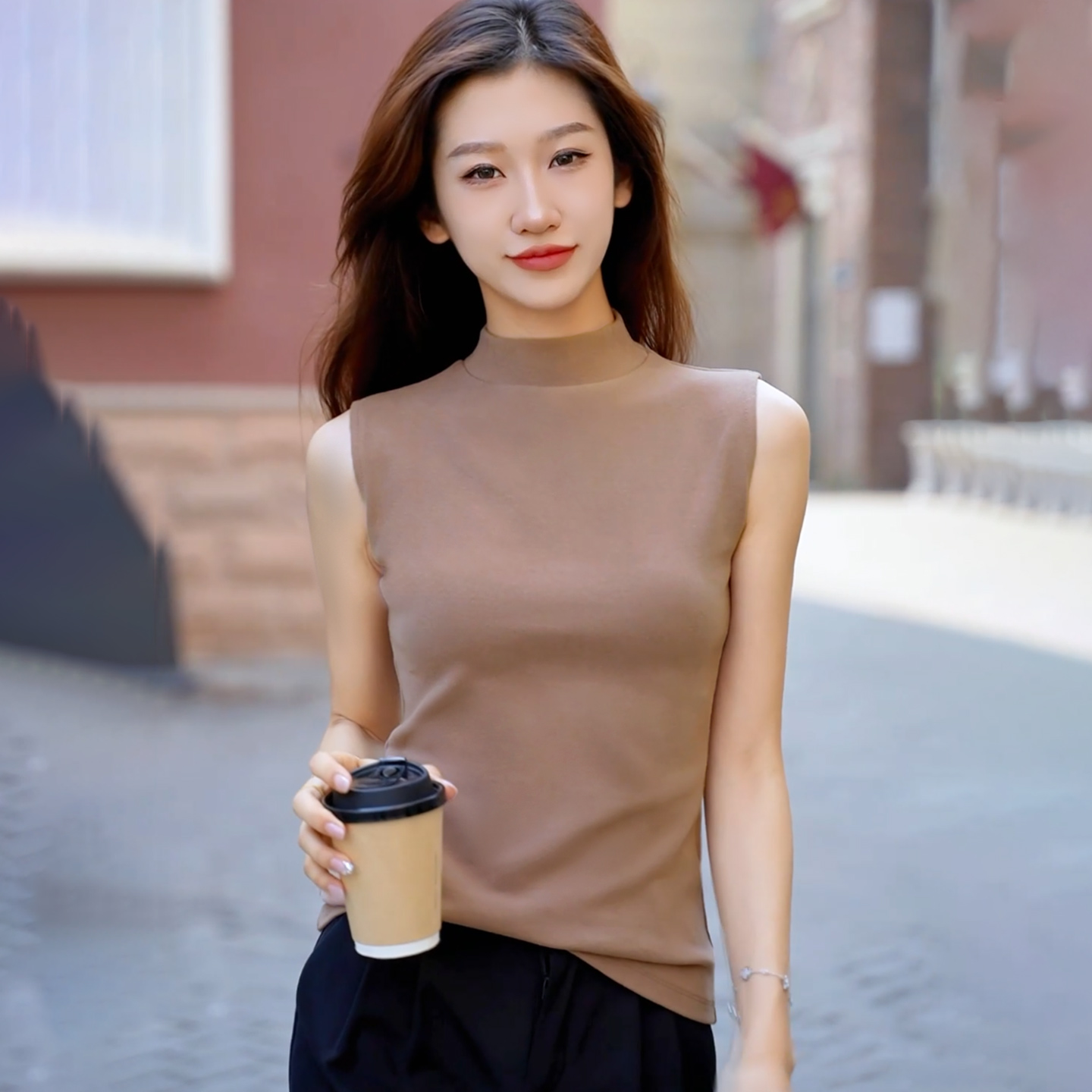 可外穿内搭精梳棉加厚无袖背心女