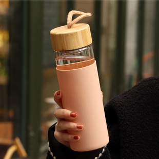泡茶女生高颜值创意杯子 高级感耐热玻璃杯防烫简约带茶隔水杯男士