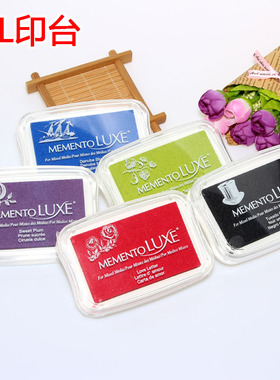 日本Tsukineko月猫MEMENTO-LUXE多功能印台手帐印泥印台玻璃皮革陶瓷塑料金属布料印泥印台油性速干橡皮章DIY