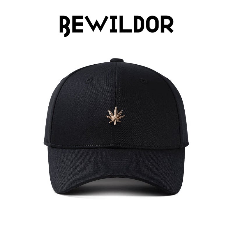 BEWILDER 简约运动风棒球帽男女通用金属小标刺绣鸭舌帽硬顶四季