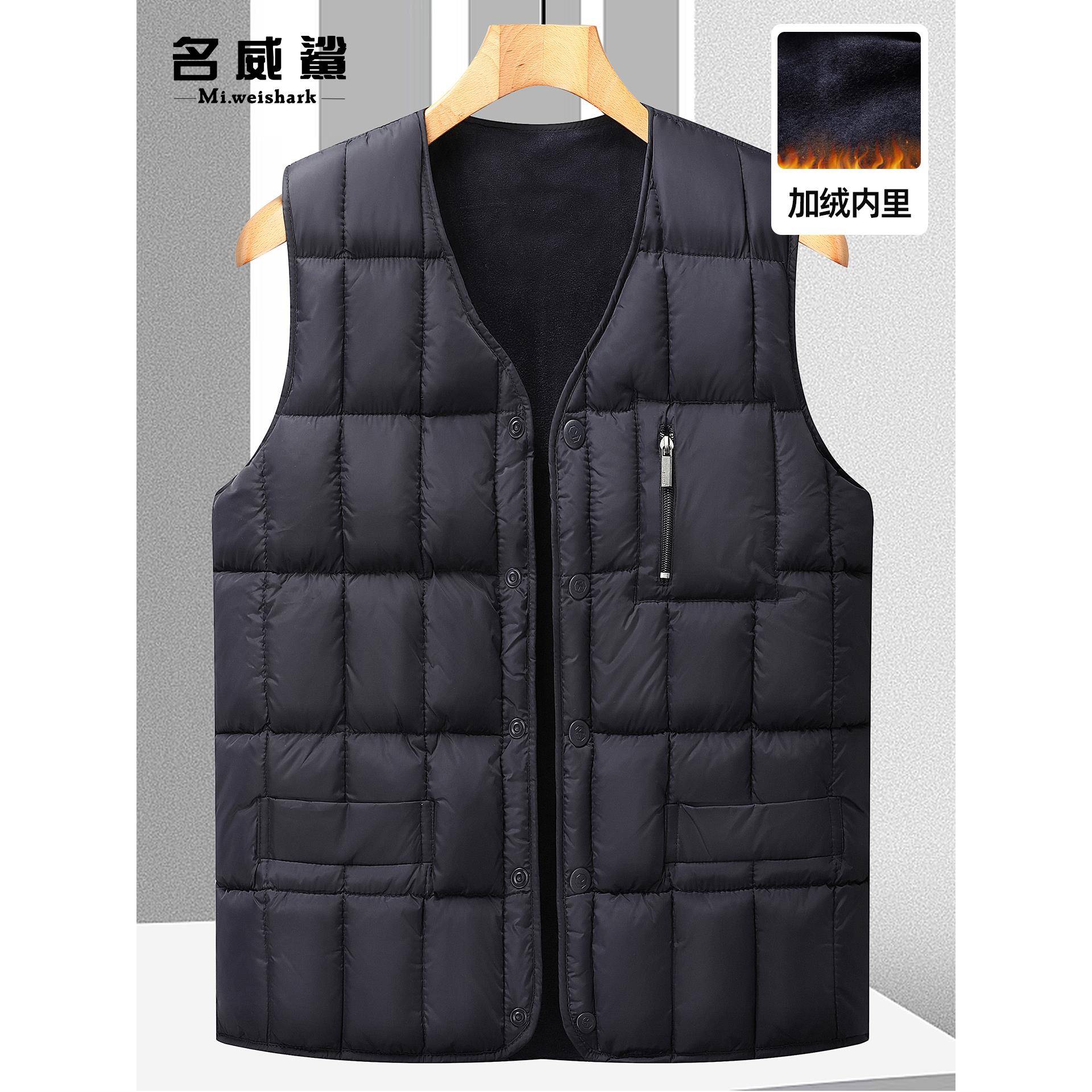 中老年人马甲男士加绒加厚爸爸保暖夹棉马夹背心爷爷内胆坎肩冬装