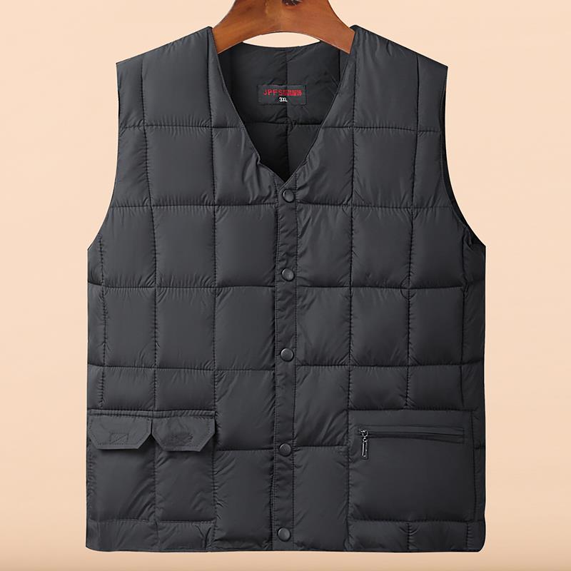 秋冬季中老年男士棉马甲老人坎肩中年爸爸马夹保暖内胆背心羽绒棉