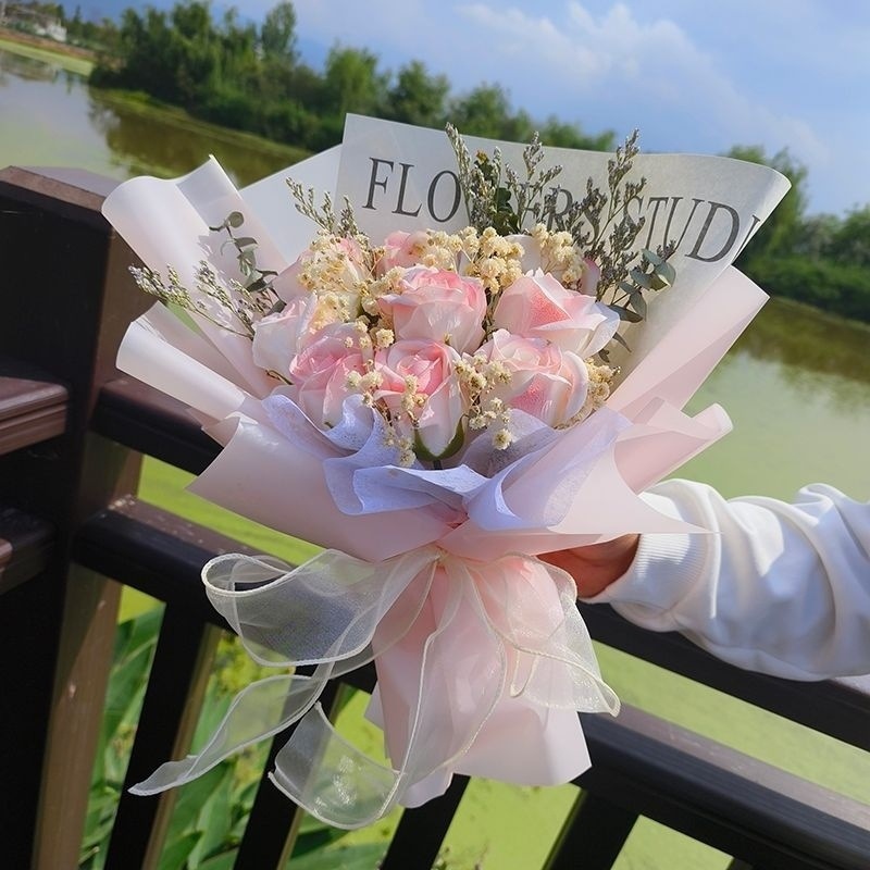 七夕情人节小花束满天星干花碎冰