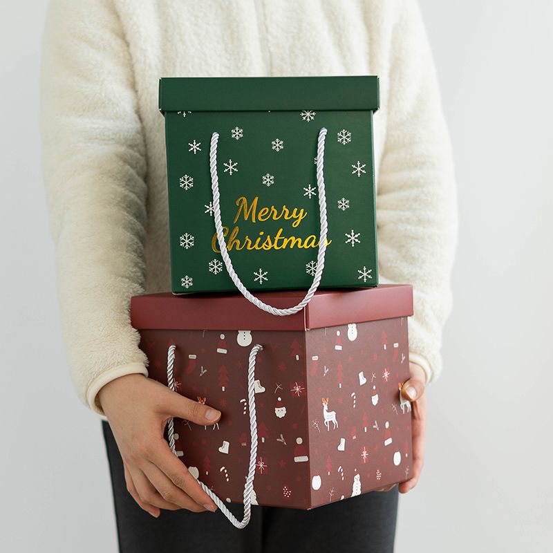 手提圣诞礼物盒子精美韩版大号创意空盒礼盒包装盒新年节礼品盒厂