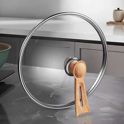 防爆耐热钢化玻璃锅盖防烫可立柄