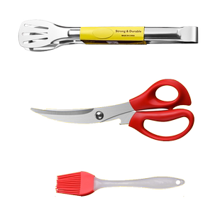 不锈钢韩式烤肉剪刀夹子套装煎牛排专用夹面包夹厨房烧烤工具用品