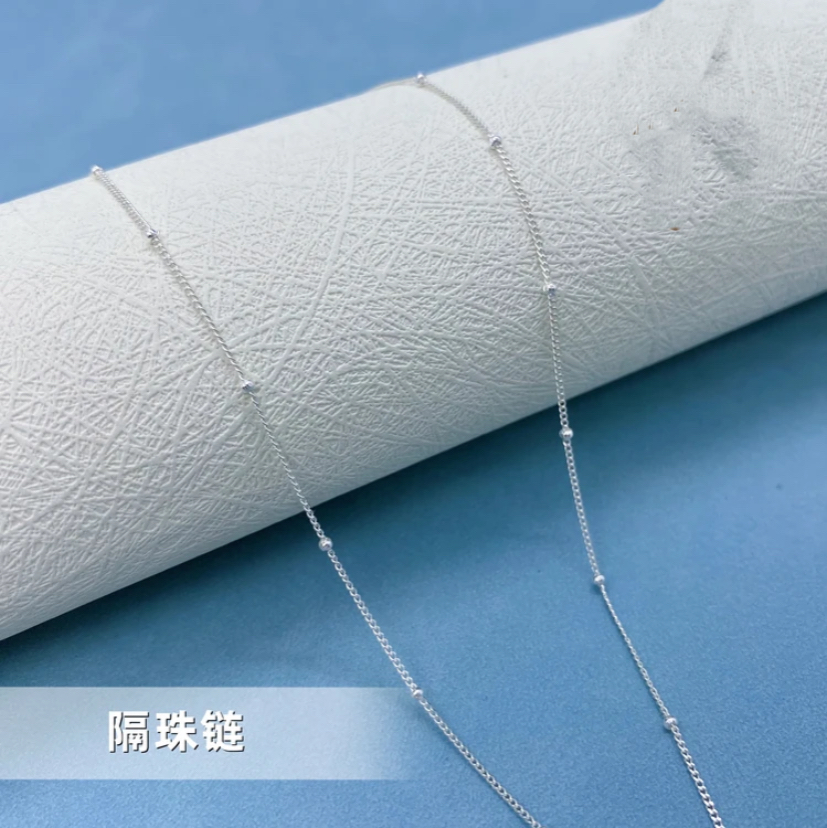 足银纯银项链隔珠链99足银闺蜜送礼佳品细项链百搭时尚