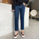 九分裤 高腰牛仔裤 直筒显瘦宽松阔腿弹力女装 洋气修身 春季 胖mm大码
