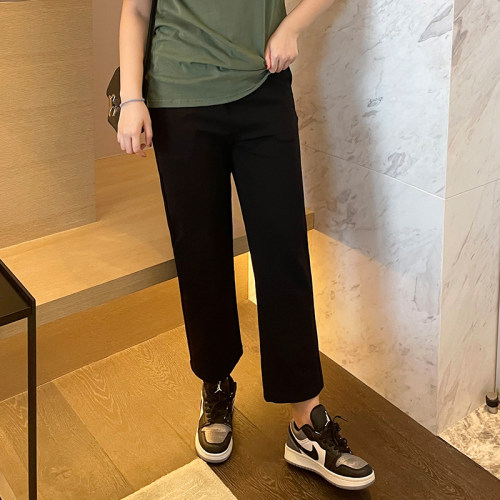 休闲西装裤步步红薄款高腰修身