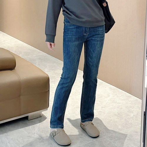 微胖显瘦高腰弹力牛仔裤女