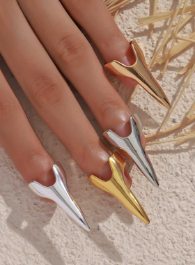 欧美个性金属朋克指甲戒指夸张派对万圣节指环