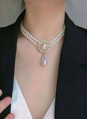 复古宫廷风双层锁骨链宴会