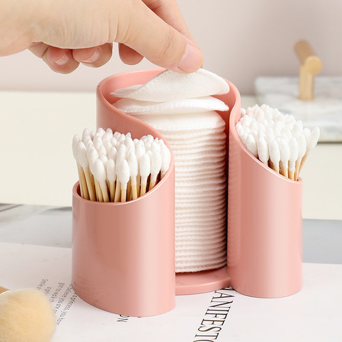 创意化妆棉收纳盒美妆棉签收纳梳妆台口红收纳牙签牙线收纳整理盒