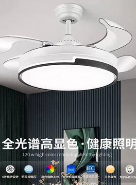 全铜电机隐形静音风扇灯吊扇灯新款蓝牙客厅卧室餐厅风扇吊灯