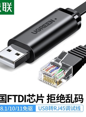 绿联usb转console调试线232typec交换机配置线笔记本电脑USB接口转rj45串口网口控制转换免驱动路由器