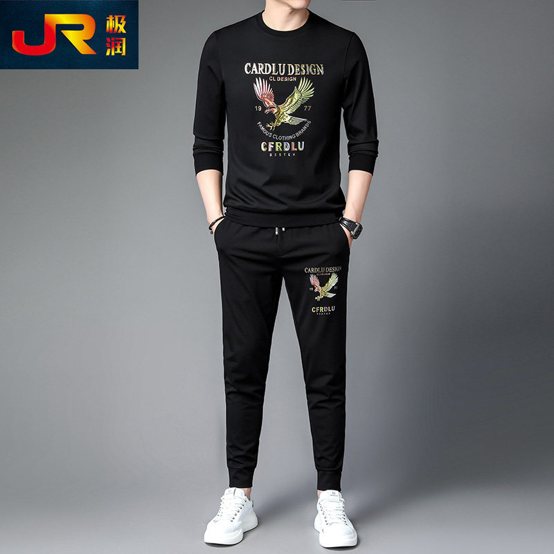 男士春秋季休闲卫衣运动套装高端潮牌搭配帅气一套男装大码两件套