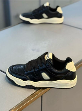 软底休闲鞋欧洲站复古潮鞋男鞋2025新款秋季真皮加绒运动板鞋轻便