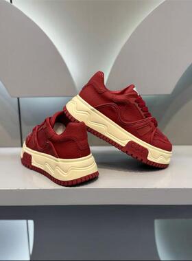 复古皮面软底小白鞋男鞋2025新款潮流小众运动休闲板鞋男秋冬加绒