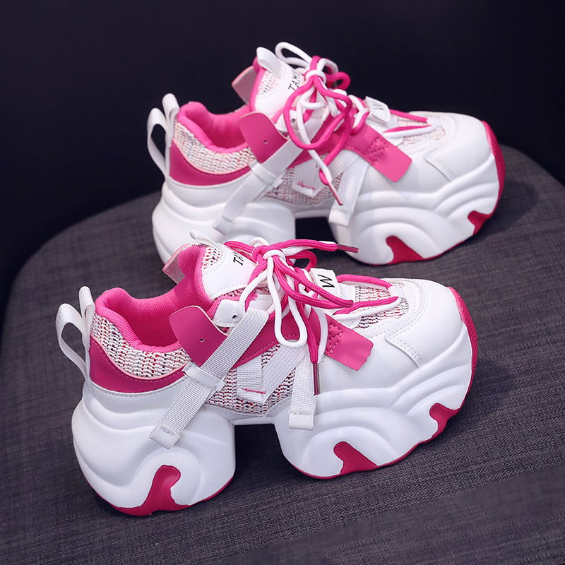 老爹鞋女款2025新款爆款百搭夏季小白鞋女网面透气厚底运动休闲鞋