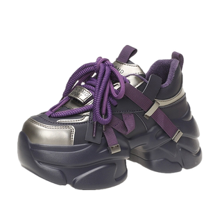 欧洲站老爹鞋女2025新款秋冬季加绒女鞋子百搭厚底松糕休闲运动鞋