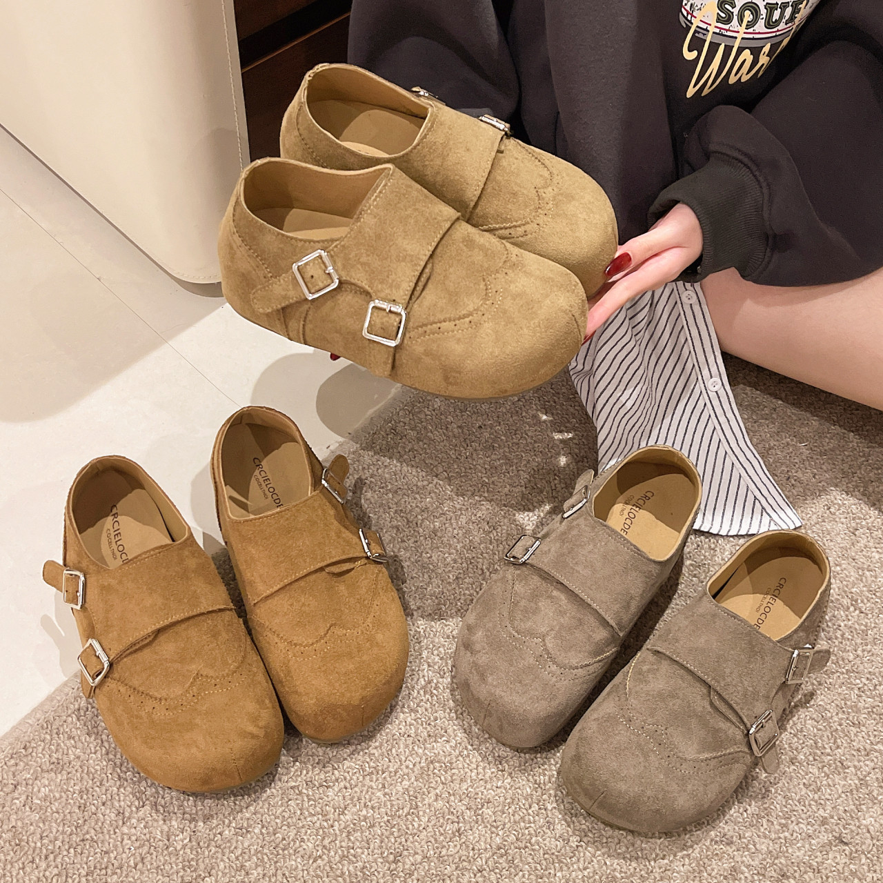 复古雕花全包勃肯鞋女2026春季新款厚底内增高博肯鞋软底舒适单鞋,女鞋,勃肯鞋/软木鞋,淘宝优惠券,粉丝福利购,淘宝优惠卷