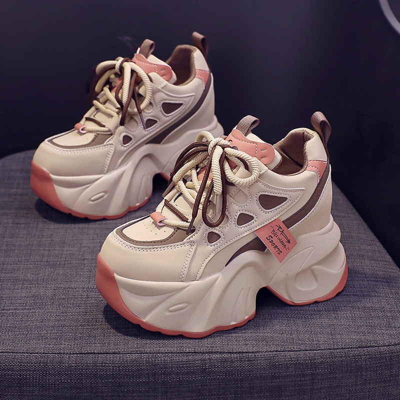 内增高圆头厚底休闲鞋女