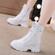 2025新款 显脚小马丁靴女冬季 加绒保暖棉鞋 百搭内增高女靴瘦瘦短靴