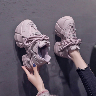 增高小个子透气休闲运动鞋 炸街厚底百搭老爹鞋 女ins潮2025春秋款