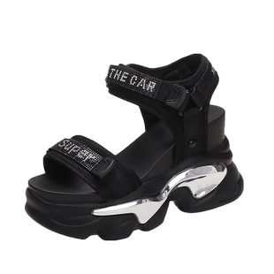 内增高老爹凉鞋女ins厚底松糕运动2026新款夏季百搭小个子罗马鞋