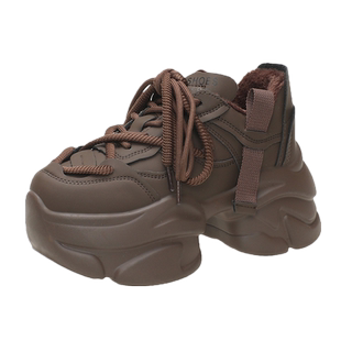 2025秋冬爆款加绒老爹鞋女款轻便厚底增高炸街显脚小休闲运动鞋子