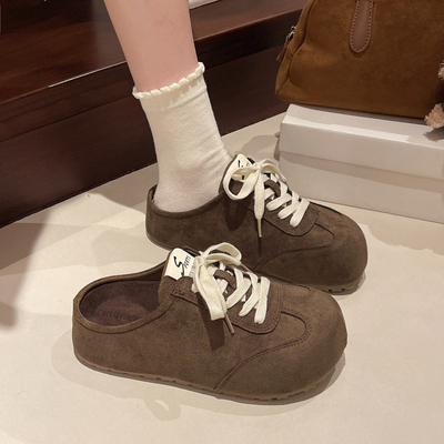 巨好看厚底内增高勃肯鞋包头半拖鞋女外穿2026新款春季懒人德训鞋