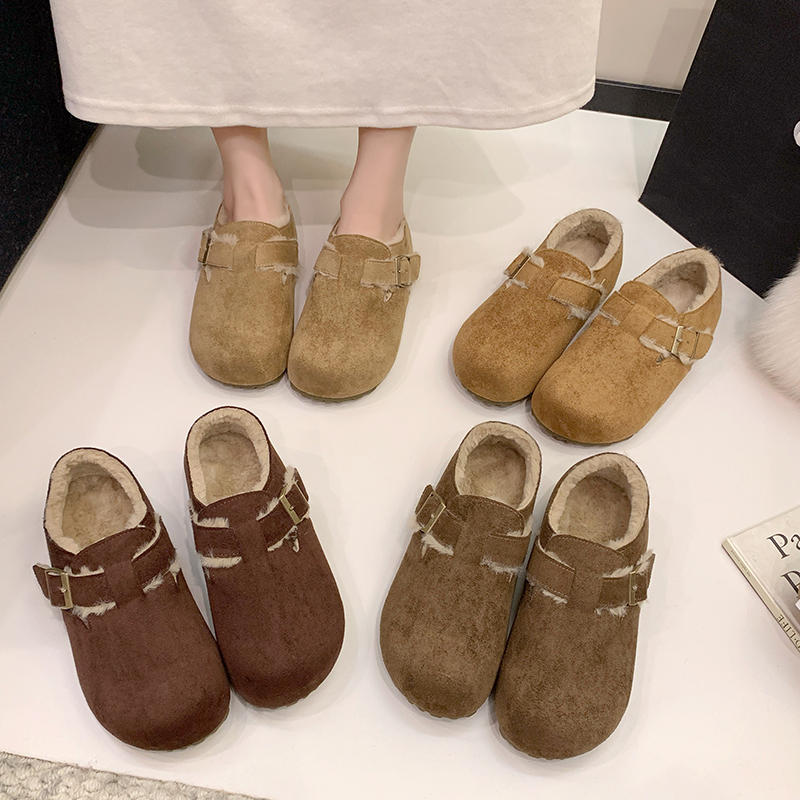 内增高小个子秋冬加绒勃肯鞋保暖雪地棉鞋女鞋子2025毛毛博肯单鞋