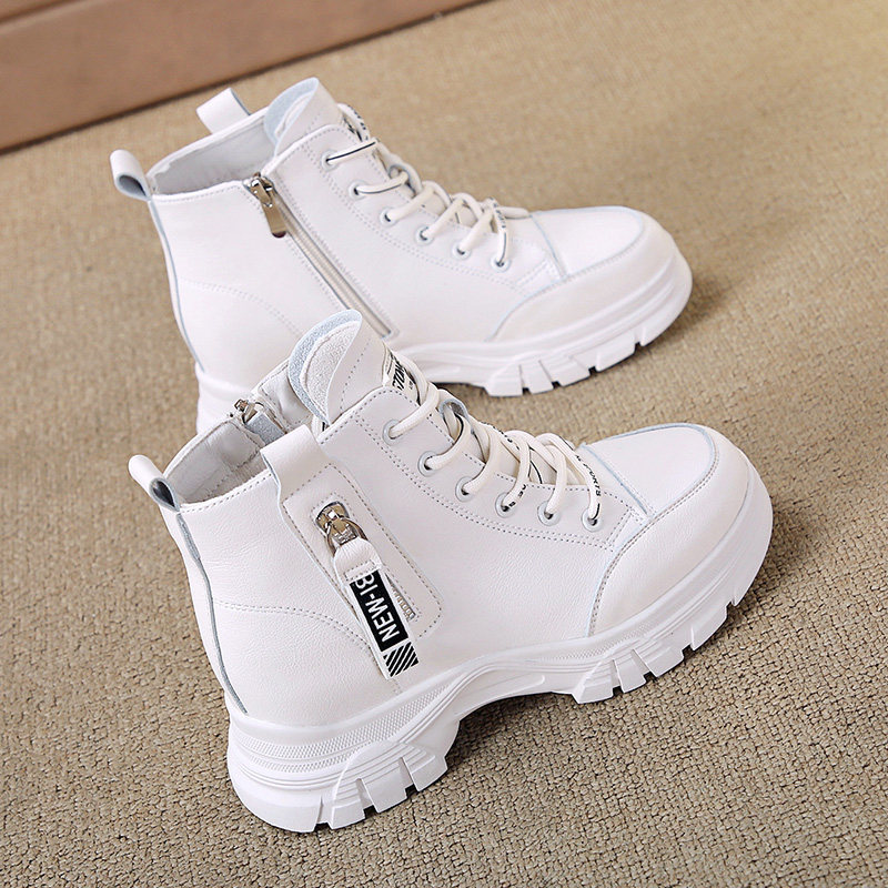 春秋内增高百搭英伦风厚底瘦瘦靴