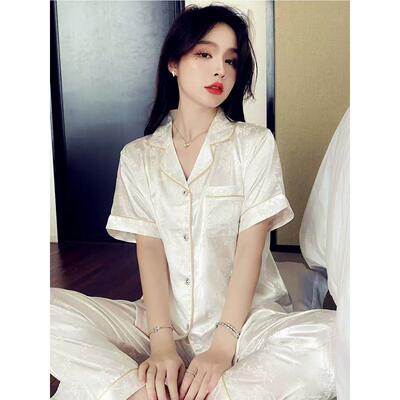 2026新款女士冰丝绸短袖长裤薄款