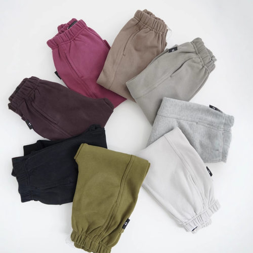 25秋冬新款全棉一体磨绒柔糯厚实中性男女童儿童宝宝长裤百搭卫裤