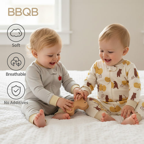 BBQB婴儿连体衣纯棉a类拉链衫外出服长爬宝宝衣服四季长袖包屁衣