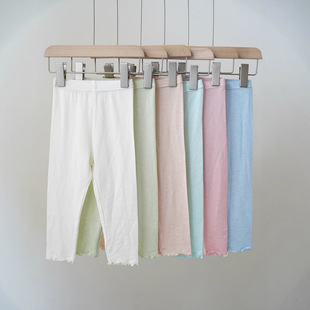 25秋季Amber同款女童女宝宝女孩兰精天丝混纺棉柔软8分打底裤偏薄