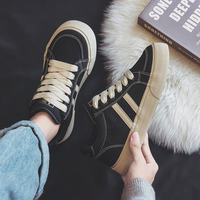 人本二棉鞋男加绒高帮帆布鞋男2024秋冬季新款百搭保暖男士板鞋子