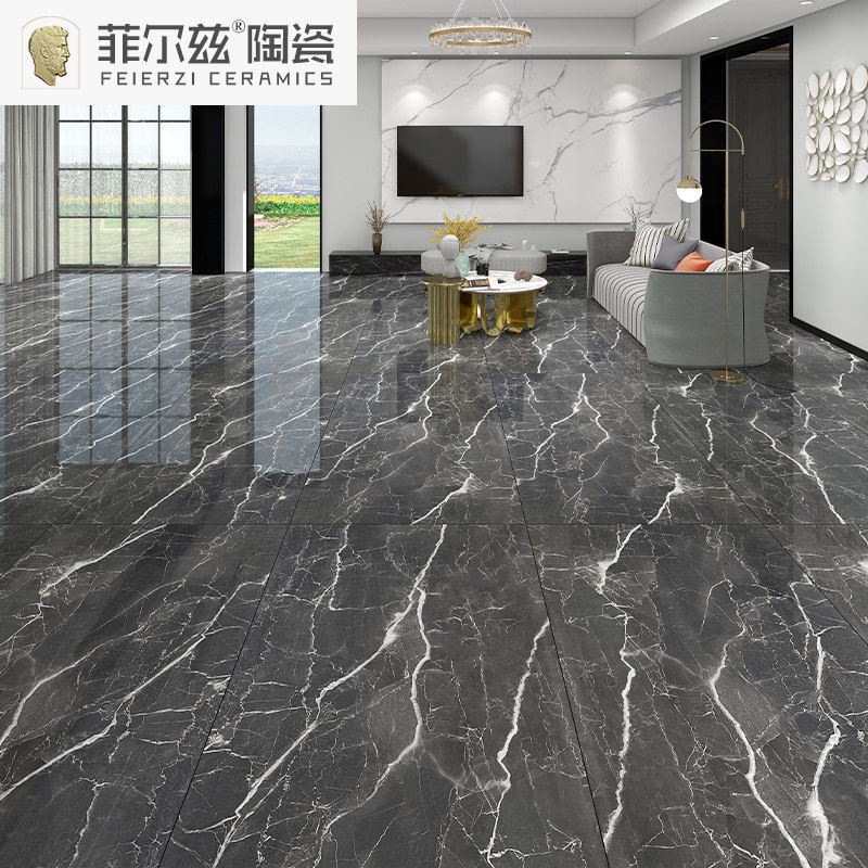 菲尔兹深色通体大理石瓷砖地砖900x1800简约电视背景墙防滑地板砖