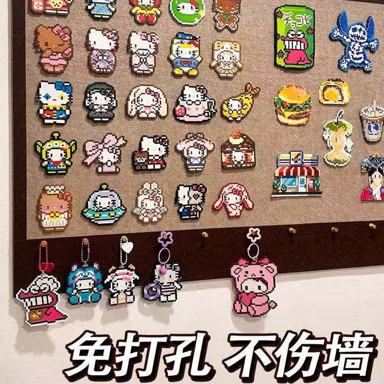 diy手工拼豆毛毡板软木板相片墙创意客厅装饰墙壁背景板展示板贴