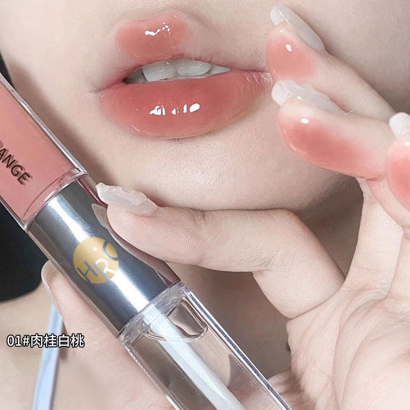 【法国专柜】双头唇釉唇蜜口红雨衣透明裸色镜面嘟嘟唇持久不掉色