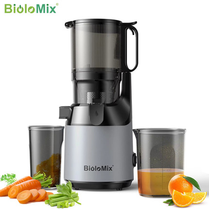 BioloMix超大口径130mm大容量原汁机慢磨机慢速榨汁机Slow Juicer