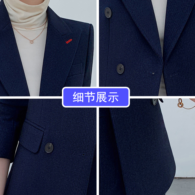 藏蓝色西装套装女春秋2025年新款高级感气质时尚大码西服职业正装