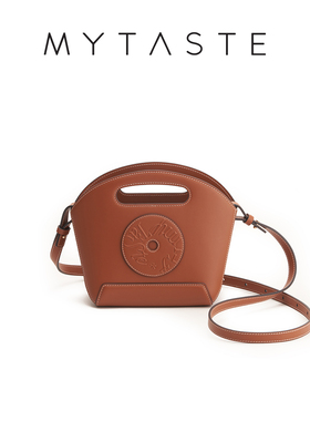 MYTASTE/Cookie曲奇桶抽绳菜篮包真皮斜挎手提小桶包小众设计女包