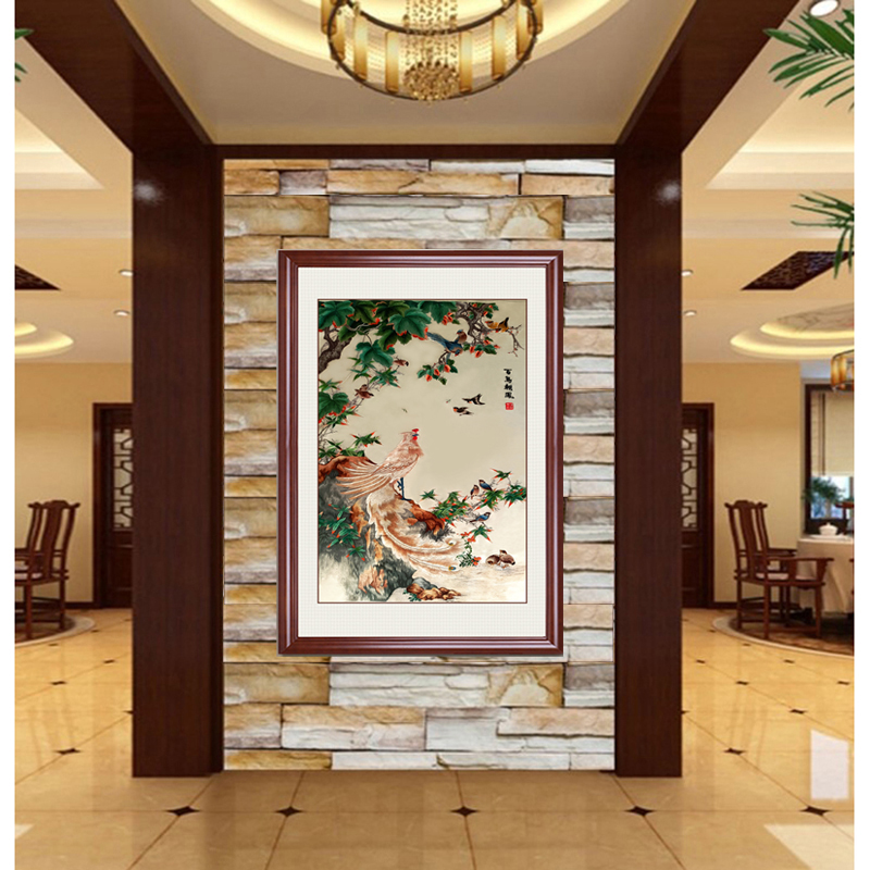 苏绣百鸟朝凤纯手工刺绣品凤凰家庭玄关装饰国画手工艺品商务礼物图片