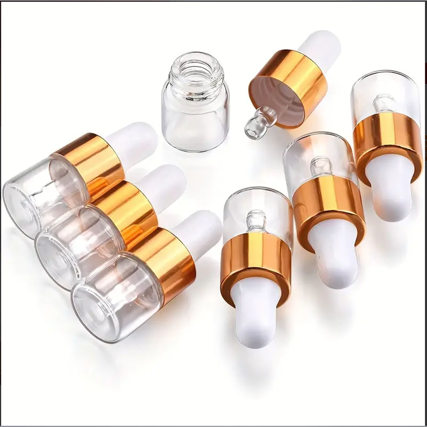 透明玻璃迷你精油瓶 厂家现货化妆品分装瓶小样滴管瓶5ml可爱小瓶